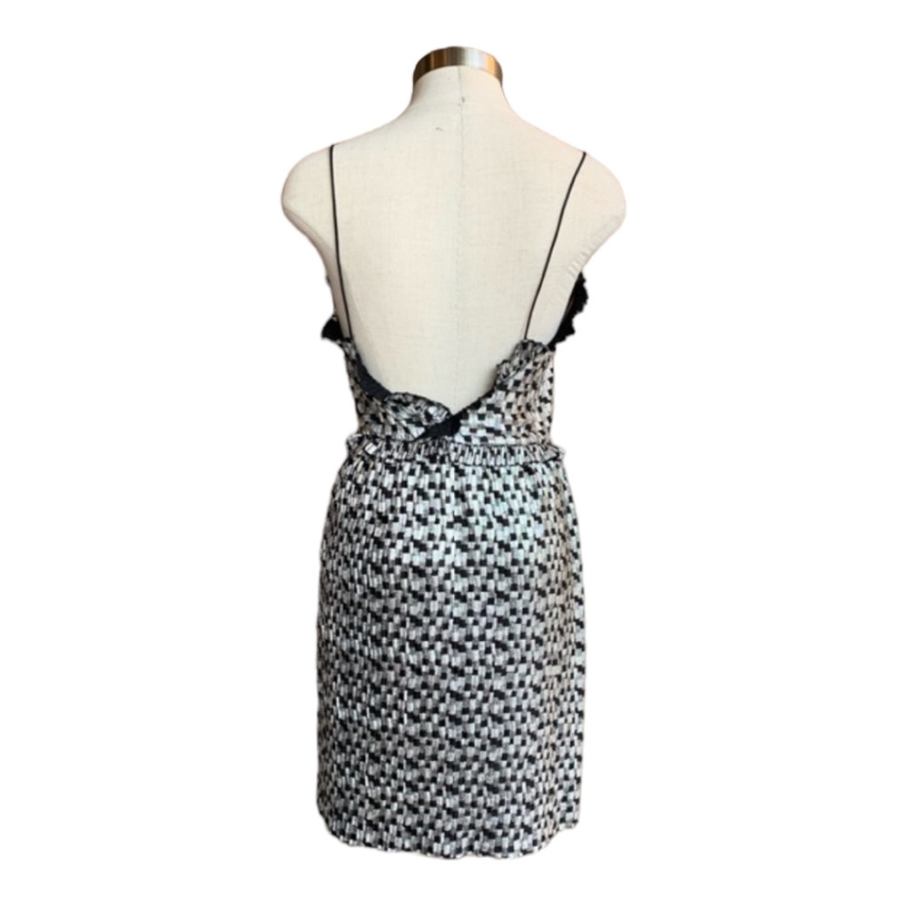 Zara Metallic Silver & Black Night Out Dress Small - Picture 3 of 13